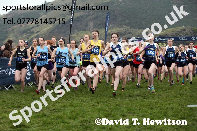 Inter District senior women and juniors, 2018 Simplyhealth Great Edinburgh International XCountry. Photo: David T. Hewitson/Sports for All Pics